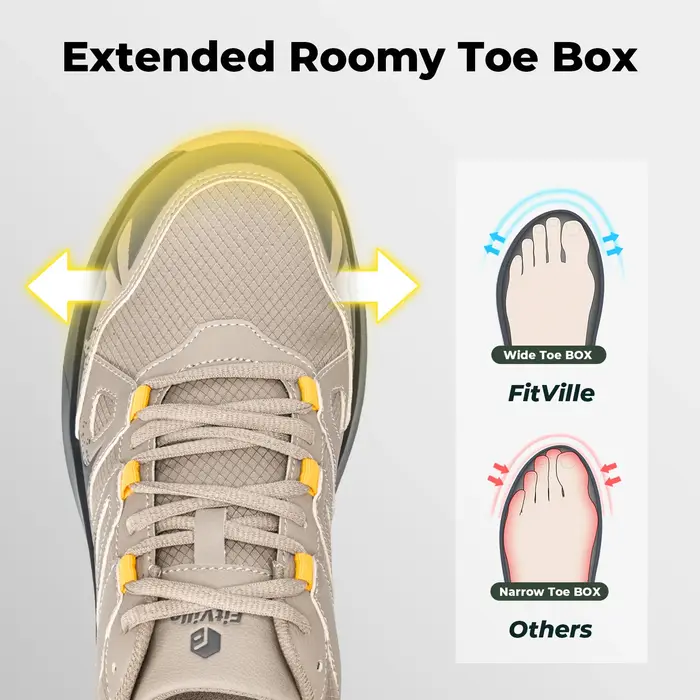 Chaussures de randonnée Fittington imperméables pour hommes, baskets larges, amortissantes, pour la 