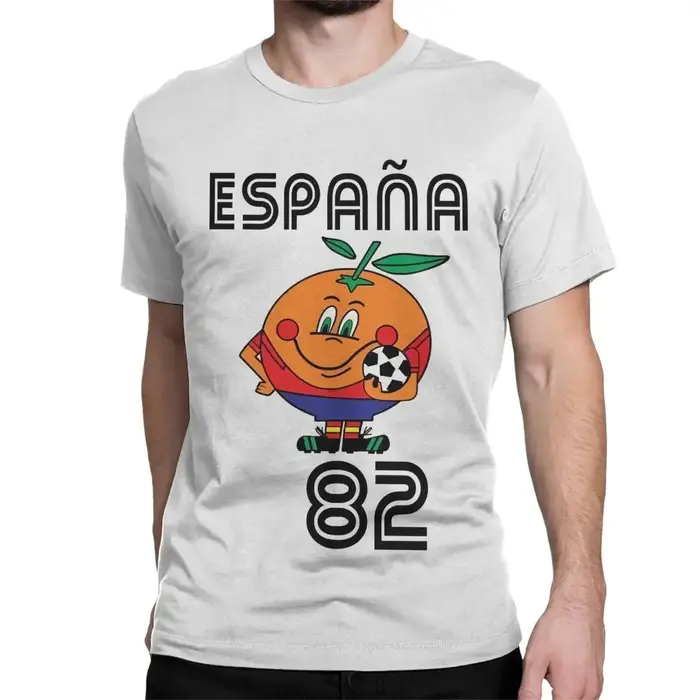 Naranjito T-shirt homme haute qualité col rond espagne 82 mascotte espagnole 1982 Football T-shirt h